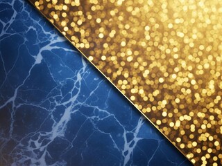 Abstrak Biru Tua dengan Kilauan Emas dan Tekstur Marmer
