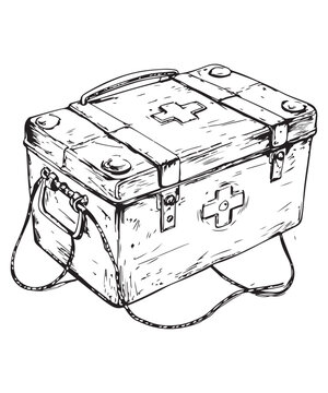 First AID KID 様用　bamboo sketch First aid kit box drawing/ How to draw first aid kit box