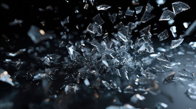 Shards of glass in the air background image