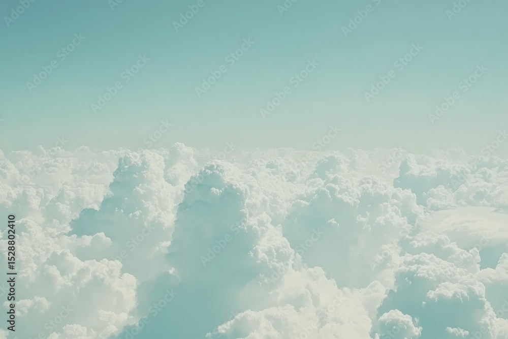 Poster Clouds dynamically shift and change in a clear sky over a serene landscape, Time-lapse of clouds changing in the clear sky