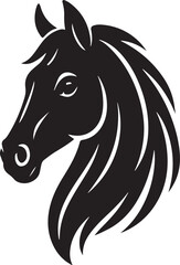 
Black Silhouette of Winged Horse Pegasus Rearing Up on Hind Legs