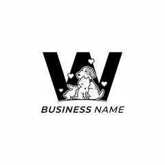 logo design combine letter W and animal