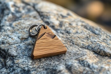 Fototapeta premium carved wooden key chain