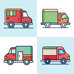 Delivery Truck Flat Illustration  E-commerce Shipping, Logistics & Package Transport Concept