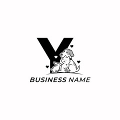 design logo creative letter Y and pet