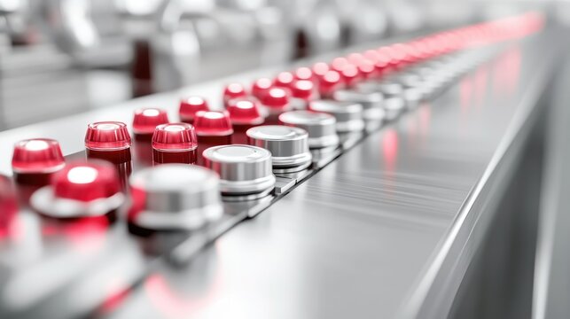 Industrial assembly line with controls