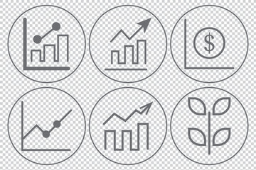 Fototapeta premium Success icon, vector set. Success line icon collection, Success and Growth line icon, progress, career icons, money icon. Vector illustration EPS 10