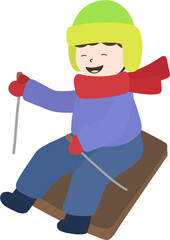 Fototapeta premium boy with snowboard
