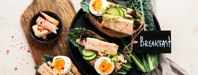Homemade tuna sandwiches.