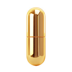 Elegant golden capsule showcasing pharmaceutical industry and medical science