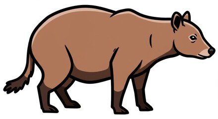 Fototapeta premium Cute Cartoon Hyena Illustration on White Background