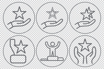 Achievement, First Place Glory, Unmatched Performance, Recognition, Success Journey, Leadership, Excellence, Dedication Editable vector icon symbol set EPS 10