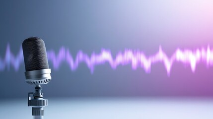 Microphone with audio waves