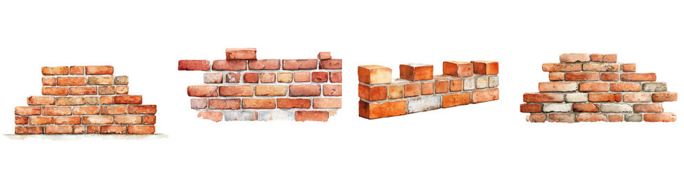 Obraz premium Stacks of red bricks used in construction and architecture