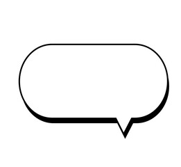 丸みのある横長ふきだし（白黒