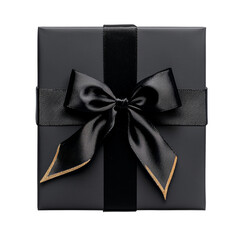 A meticulously crafted black gift box, accented with opulent gold trimming