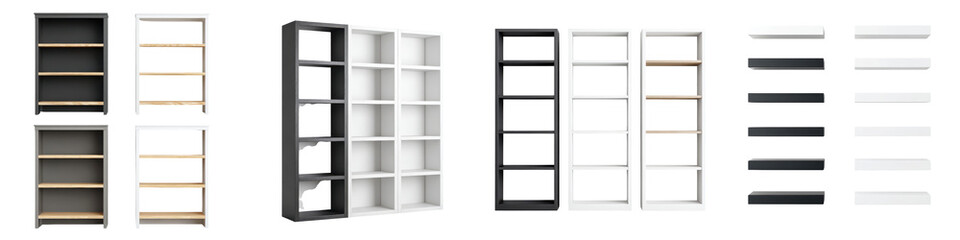 Minimalist and functional shelving units for modern home organization  long title Versatile and streamlined shelving units in a range of contemporary