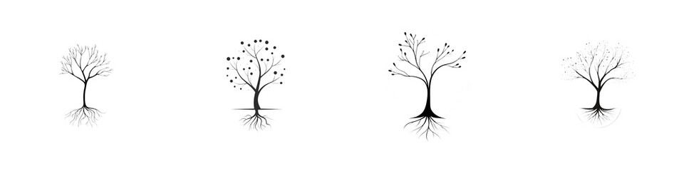 Minimalist abstract tree silhouettes