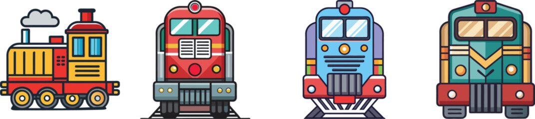 Train Engine Flat Illustration Railway, Locomotive, and Transportation Concept © AKIH