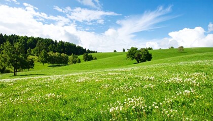 草原の草木と空