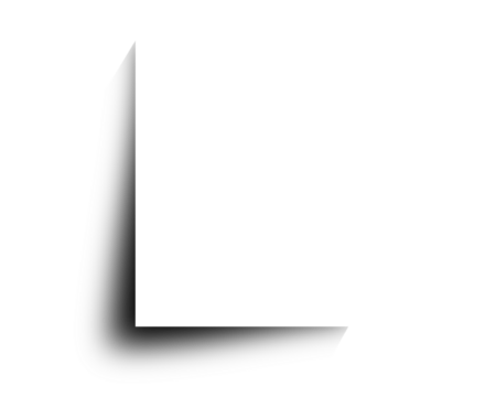 White post it with shadow on transparent background