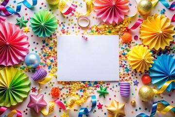 Vibrant Festive Background with Blank Card for Text or Design