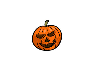 Spooky Halloween Jack O Lantern Smiling with Evil Eyes and Open Mouth