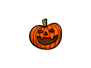 Happy Jack O Lantern Halloween Pumpkin Smiling with Spooky Face