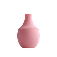Aesthetic pink nasal aspirator in minimalist style on a pristine background