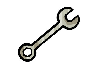 Abstract wrench icon design element