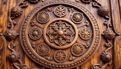 Obraz premium old wooden door handle
