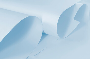 Sheets of paper in a cold blue tone. Background for creative design works.