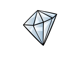 Simple cartoon diamond gemstone illustration