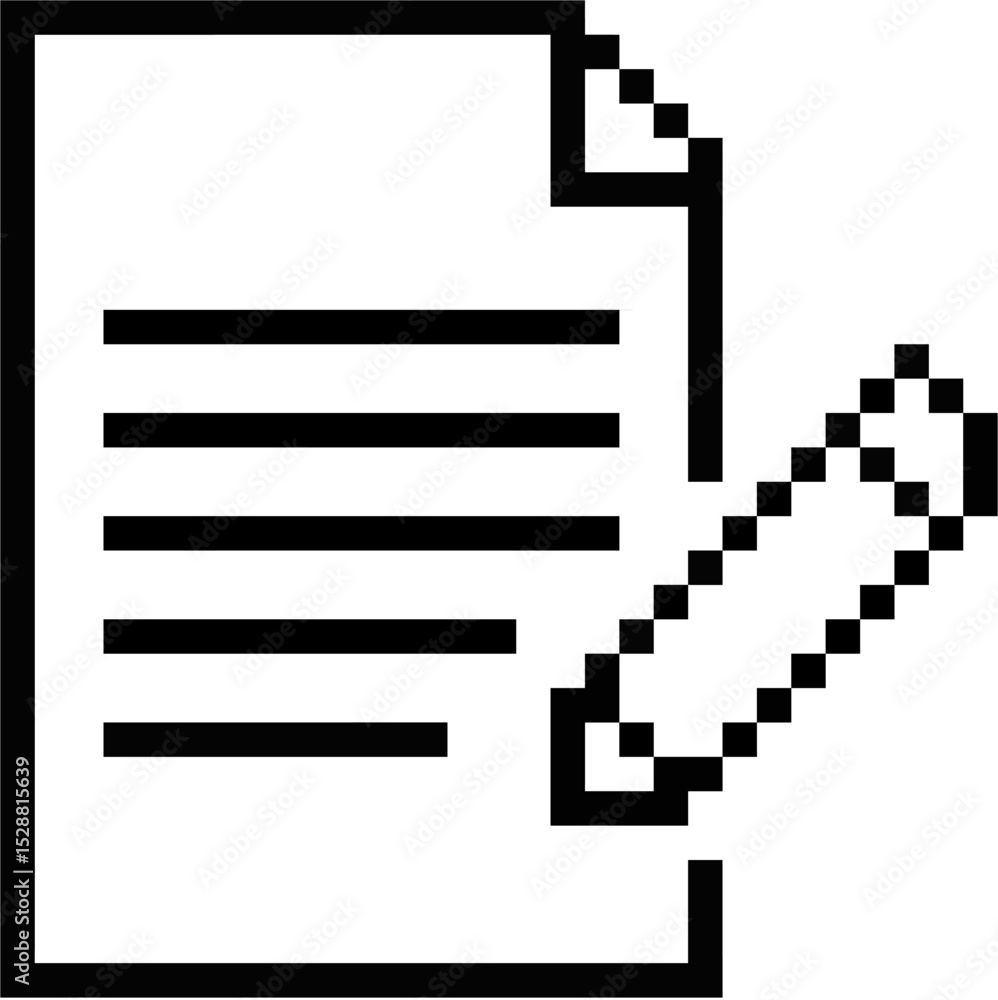 Poster pixel note icon vector for retro-style digital notes, reminders, or message indicators. it's ideal f