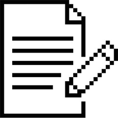Pixel note icon vector for retro-style digital notes, reminders, or message indicators. It's ideal for gaming interfaces, simple checklists, or nostalgic UI designs where information is presented 