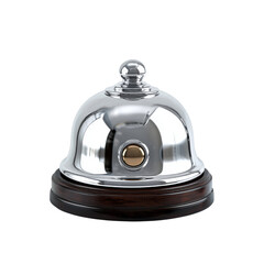 Classic Hotel Reception Bell with Polished Chrome Finish on Isolated Backdrop