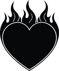 Flaming Heart Silhouette