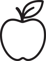 A hand-drawn black-and-white apple icon, representing health, education, and teaching traditions. Ideal for school themes, teacher appreciation, and learning environments, this minimalist design suits