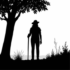 Clear View Forest Hike Silhouette