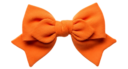 Orange Bow PNG Isolated on Transparent or White Background – High Quality Clipart