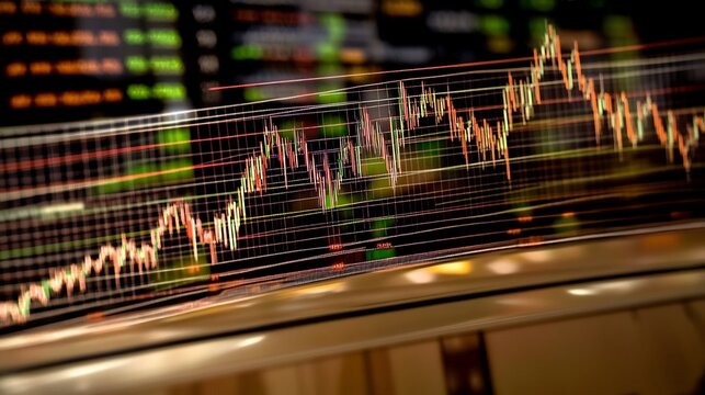 A dynamic stock market chart with financial growth indicators showcasing profit analysis and investment strategy trends overlay cut out on isolated transparent removed background