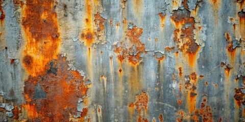 Striking Texture of Weathered Metal with Deep Rust Patina and Flaking Paint