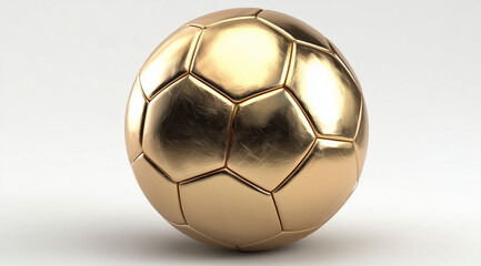 gold soccer ball 3d style white background