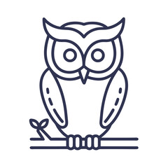 Fototapeta premium Wise owl icon for educational websites, academic institutions, bookstores, libraries, night wildlife conservation, and wisdom-themed designs