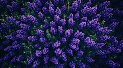 Bush of Purple Lilac Flowers Blooming in Spring