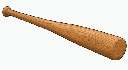 Wooden Baseball Bat Isolated on White