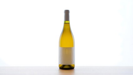 Fototapeta premium Crisp White Wine Bottle, Blank Label, Ready for Design