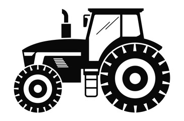 Obraz premium Tractor silhouette vector illustration,Old tractor vector silhouette illustration 