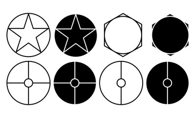 vector illustration of a set of abstract symbols, design elements