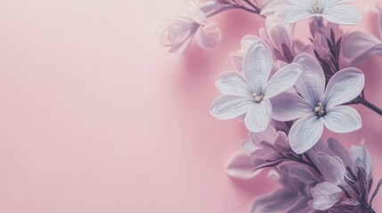 Gentle pink floral display with soft textures